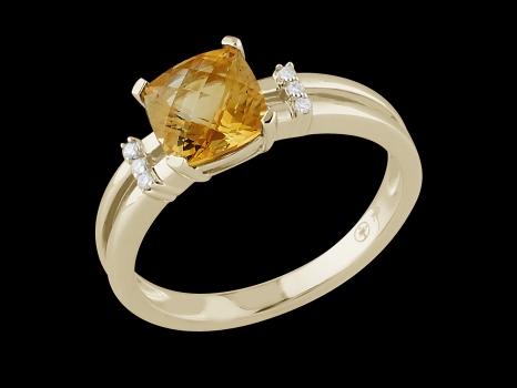 Bague Calliope - Or jaune 18 carats, diamants et citrine