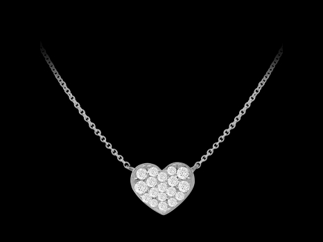 Collier Amor - Or blanc 18 carats et diamants 0.10 carat
