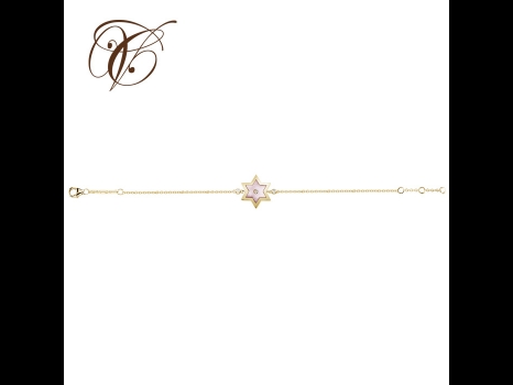 Bracelet Etoile - Or jaune, diamants et nacre rose