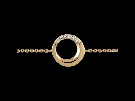 Bracelet Sérénité - Or jaune 18 carats et diamants 0.05 carat