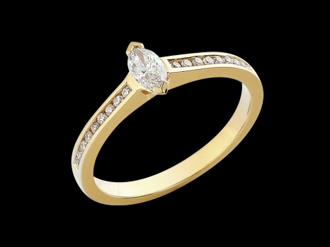 Solitaire Luce - Or jaune 18 carats et diamants 0.28 carat
