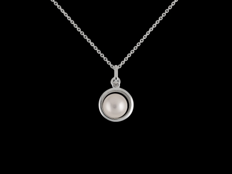 Collier Sincérité - Or blanc 18 carats et perle de culture blanche 6.50mm