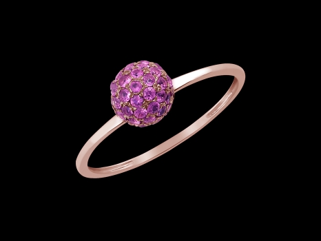 Bague Pépita - Or rose 9 carats et saphirs roses 0,50 carat