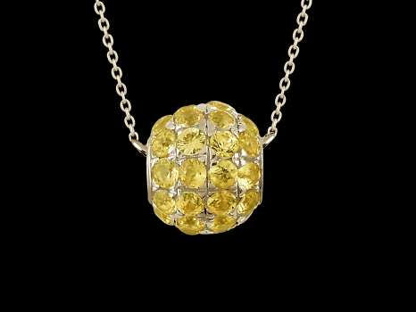 Collier Pépita - Or jaune 9 carats et saphirs jaunes 0,55 carat
