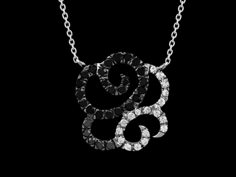 Collier Opéra - Or blanc 18 carats et diamants 0.20 carat