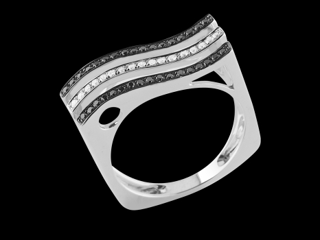 Bague Fascination - Or blanc 9 carats et diamants 0.22 carat