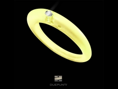 Bague Due Punti - Argent 800, silicone jaune transparent et diamant 0.02 carat