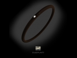 Bracelet Due Punti - Argent 800, silicone brun et diamant 0.02 carat