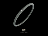 Bracelet Due Punti - Argent 800, silicone gris et diamant 0.02 carat