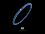 Bracelet Due Punti - Argent 800, silicone turquoise et diamant 0.02 carat