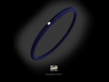 Bracelet Due Punti - Argent 800, silicone bleu marine et diamant 0.02 carat
