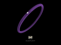 Bracelet Due Punti - Argent 800, silicone violet et diamant 0.02 carat