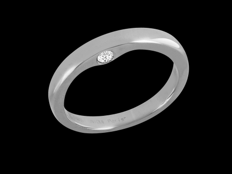 Solitaire Mystère - Or blanc 18 carats et diamants 0.10 carat