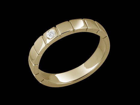 Alliance Graphik - Or jaune 18 carats et diamant 0.05 carat - Taille 52