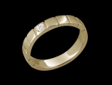 Alliance Graphik - Or jaune 18 carats et diamant 0.05 carat - Taille 52