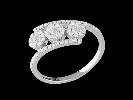 Bague Luminescence - Or blanc 18 carats et diamants 0.45 carat - Taille 48