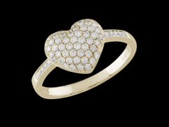 Bague Coeur épris - Or jaune 18 carats et diamants 0,50 carat 