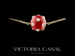 Bracelet Tac Tac - Or jaune 18 carats, diamants et corail