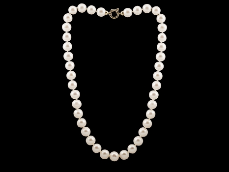Collier Lys Blanc - Or jaune 18 carats, Perles de culture 10/11mm