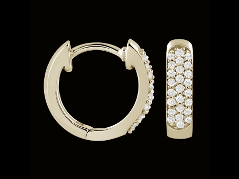 Boucles d'oreilles Baiser Volé - Or jaune 18 carats et diamants 0.25 carat